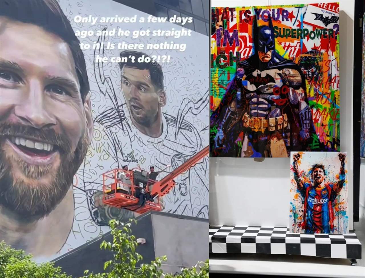 فيديو وصور - هكذا تحوّل ميسي الى لوحات جدارية مذهلة في وينوود