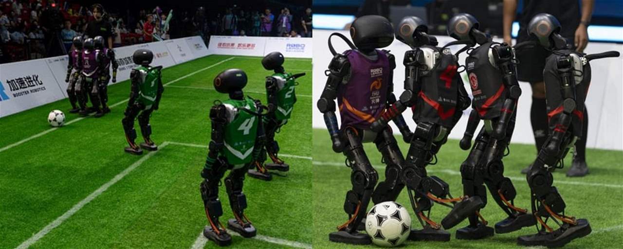 فيديو - الروبوتات  تخطف الأضواء في ملاعب كرة القدم الصينية 