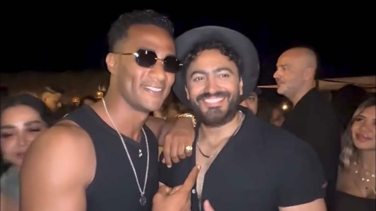 محمد رمضان يفاجئ تامر حسني في حفل اطلاق البومه الجديد &quot;لينا معاد&quot;