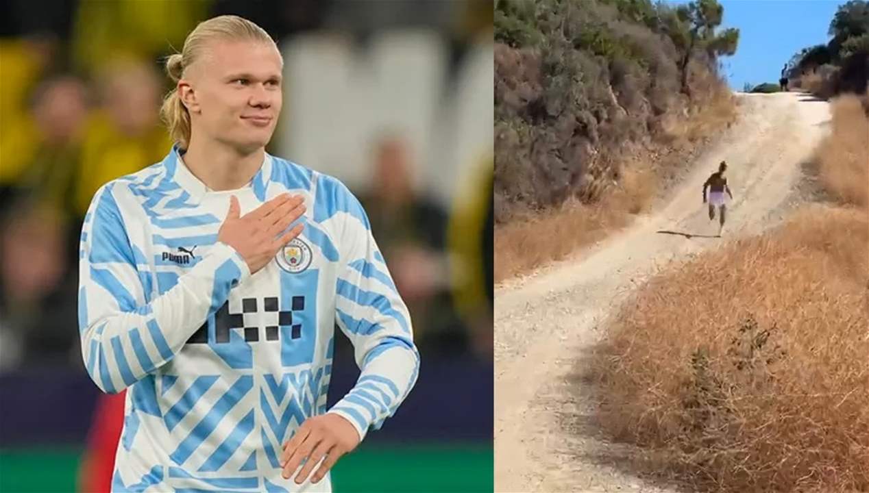 فيديو - هالاند يستعرض تدريباته البدنية استعدادا للموسم الجديد