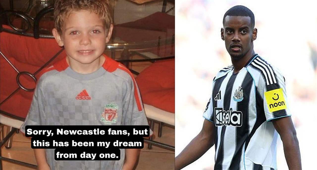 ألكسندر إيزاك في صورة من الطفولة بقميص ليفربول