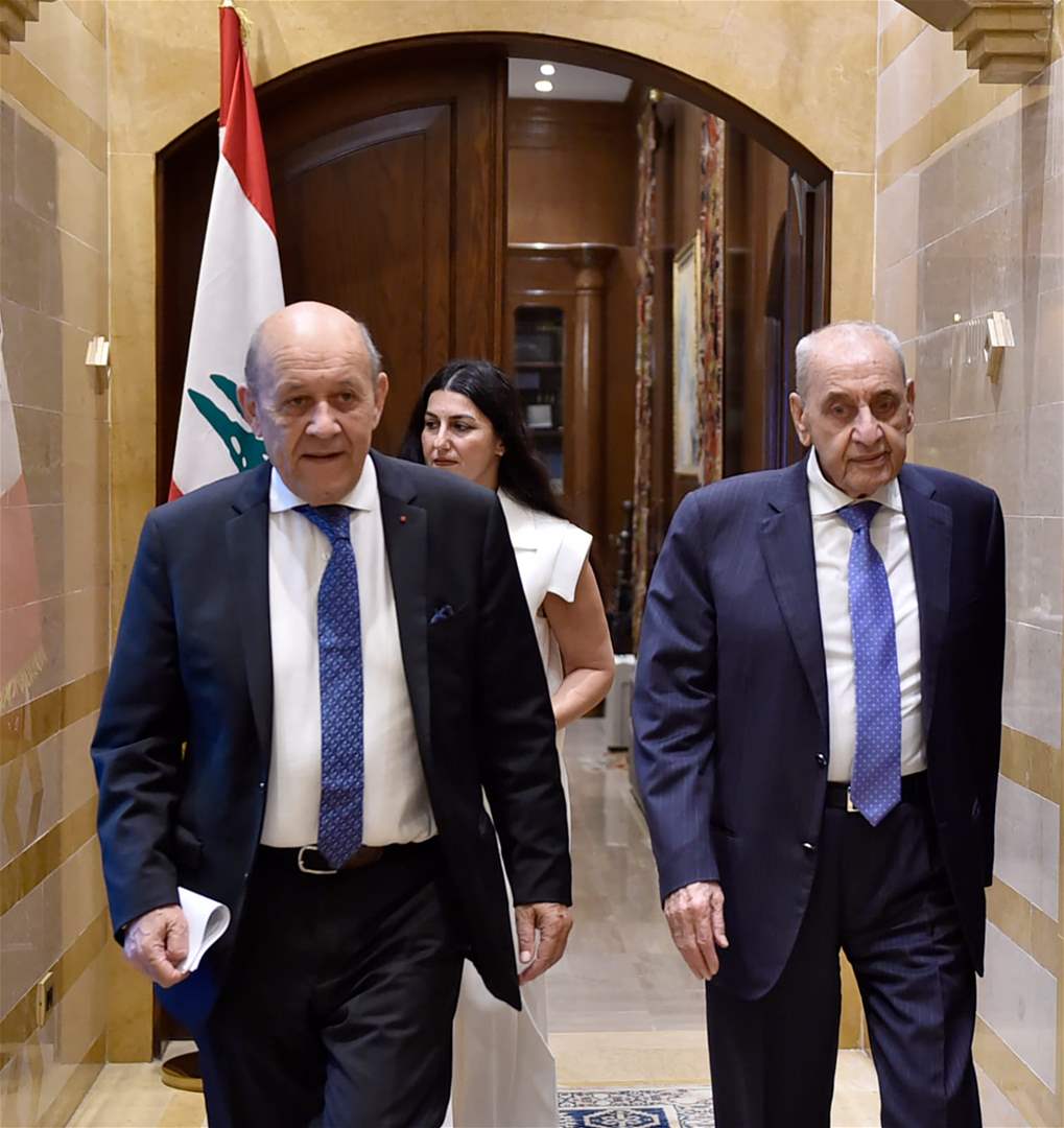 بري استقبل لودريان.. وسلسلة لقاءات في عين التينة