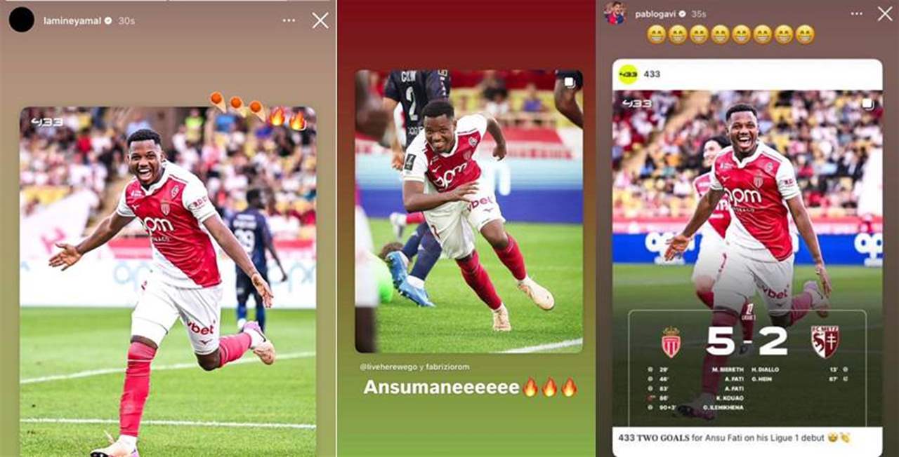 لاعبو برشلونة يحتفون بهدّاف موناكو