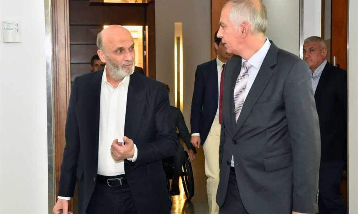 جعجع التقى السفير الفرنسي: نشدد على ضرورة إجراء الإنتخبات في موعدها