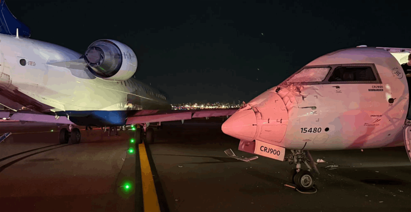 حادث غريب.. تصادم طائرات (فيديو) 