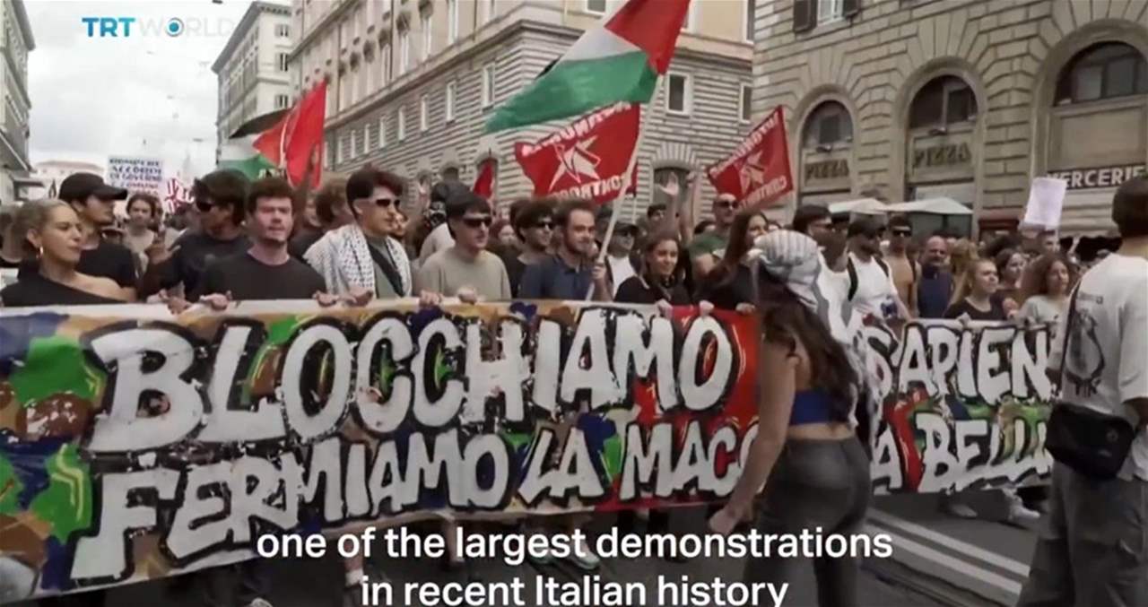 فيديو - تظاهرة ضد إسرائيل أمام مركز تدريبات منتخب إيطاليا