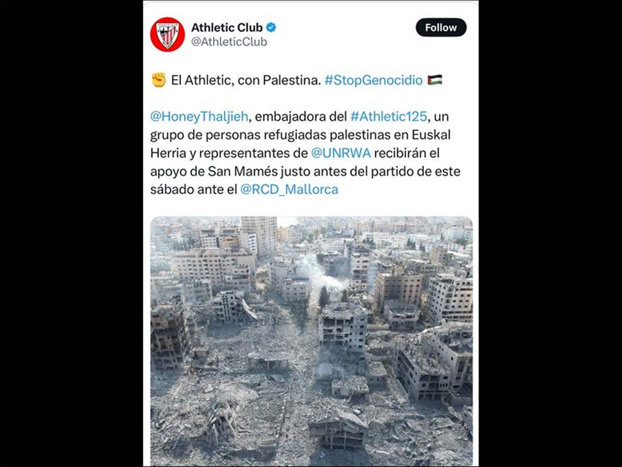 في بيان رسمي .. أتليتك بلباو يساند فلسطين