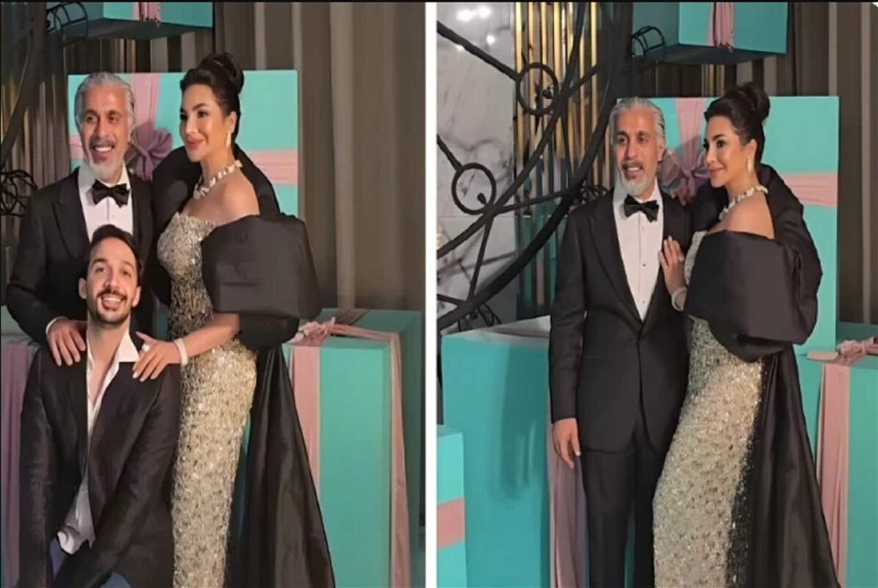 من هو سيف المنصوري زوج لجين عمران الذي خطف الأنظار في عيد ميلادها؟