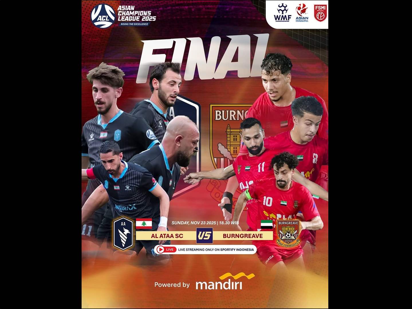 العطاء الغازية وصيف دوري أبطال آسيا ويتأهل الى بطولة العالم