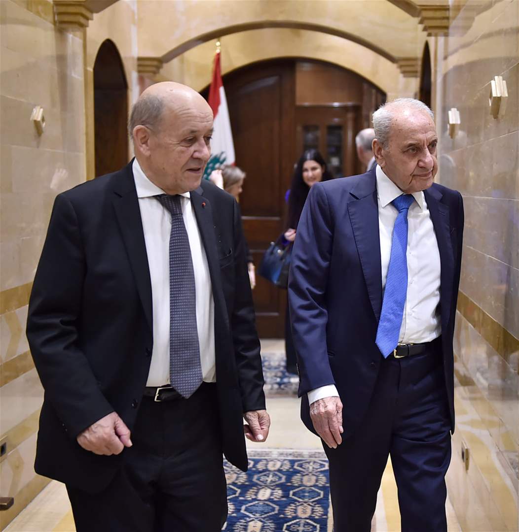 لودريان في عين التينة.. ماذا بحث مع بري؟ 