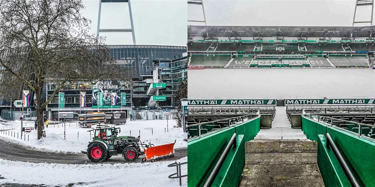 تأجيل مباراة في الدوري الألماني بسبب طبقات الجليد