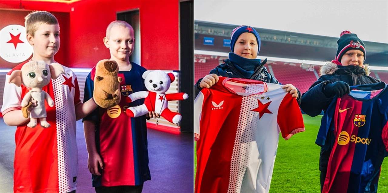 فيديو - مبادرة إنسانية تجمع سلافيا براغ وبرشلونة