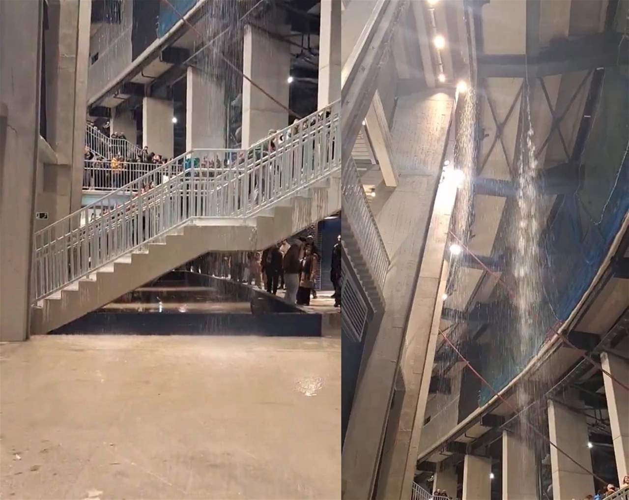 فيديو - تسرّب مياه الأمطار في الكامب نو يحرج برشلونة