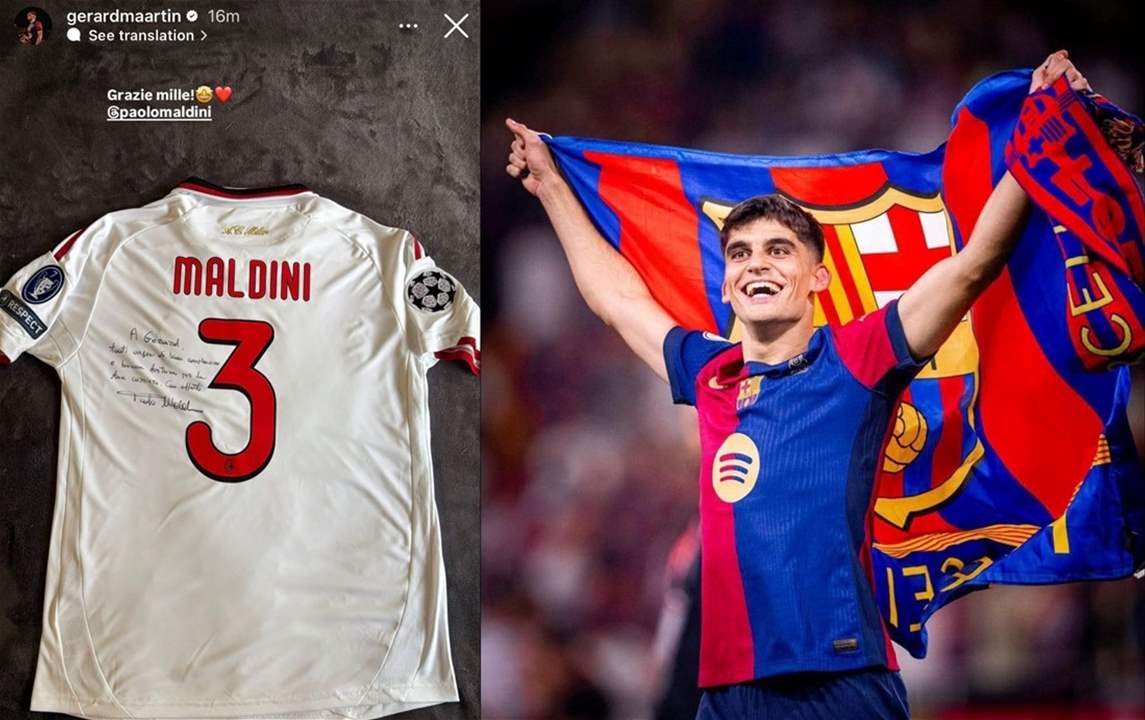 مالديني يُهدي قميصه لـ "جيرارد مارتين" في عيد ميلاده