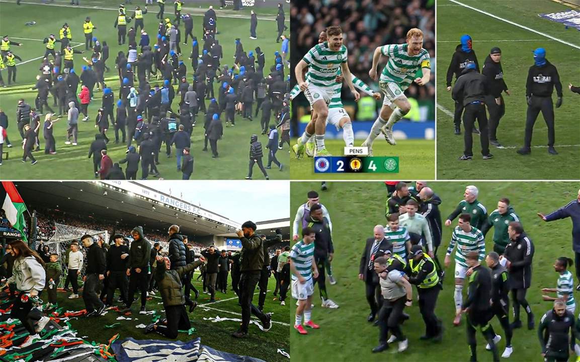 فيديو - شغب واشتباكات في "ديربي القديم" في نصف نهائي كأس اسكتلندا
