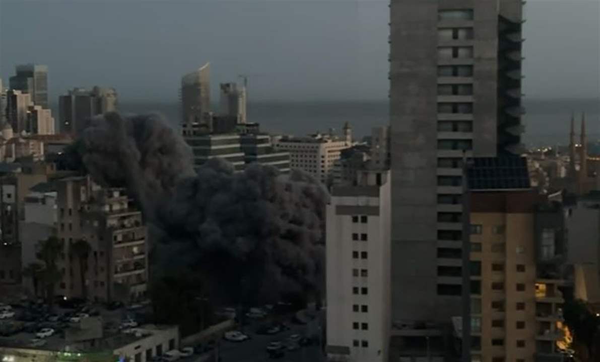لحظات مرعبة.. لحظة استهداف المبنى المهدد في الباشورة