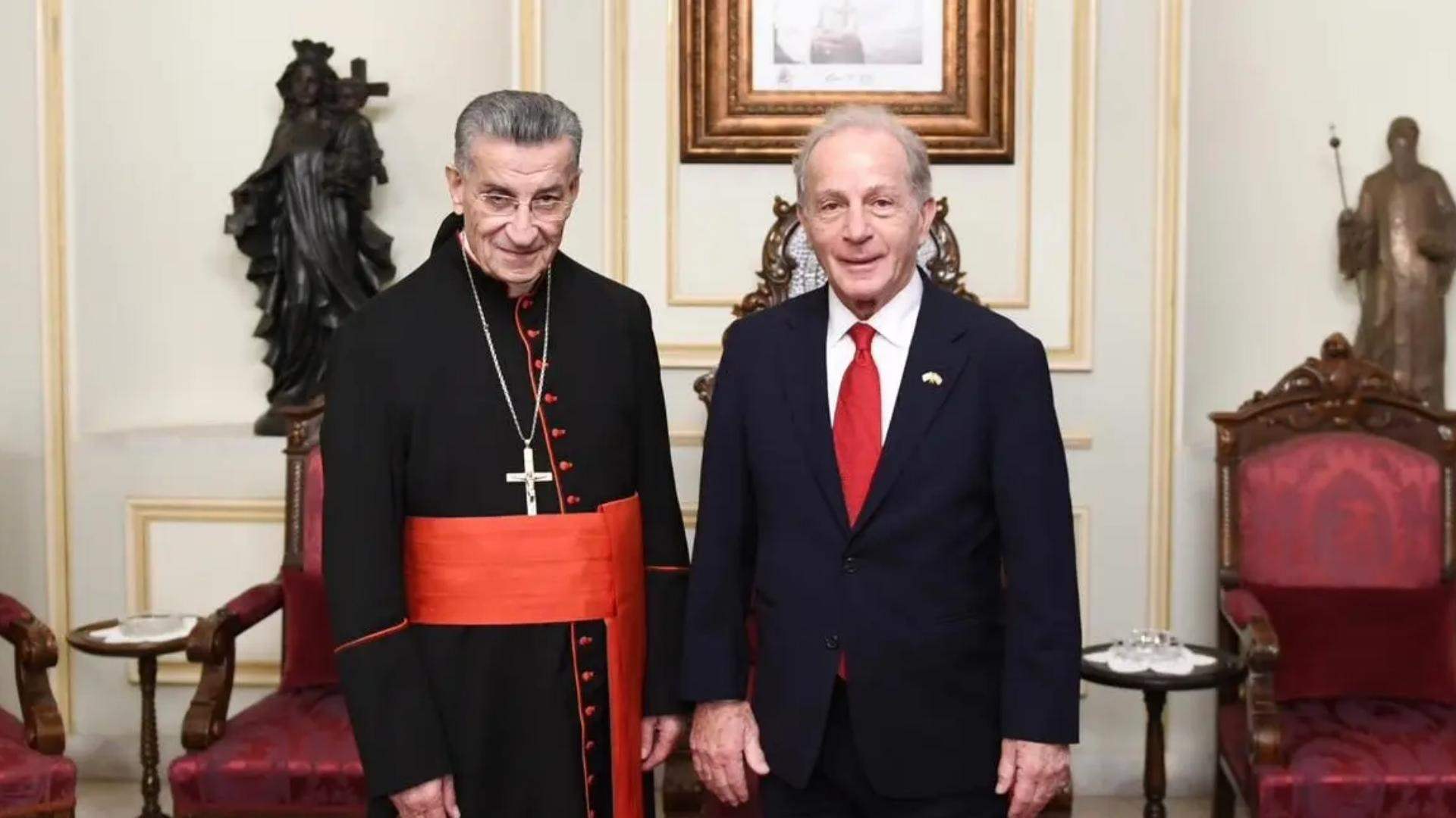 السفير الأميركي من بكركي: لا حل دون اجتماعات بين لبنان وإسرائيل