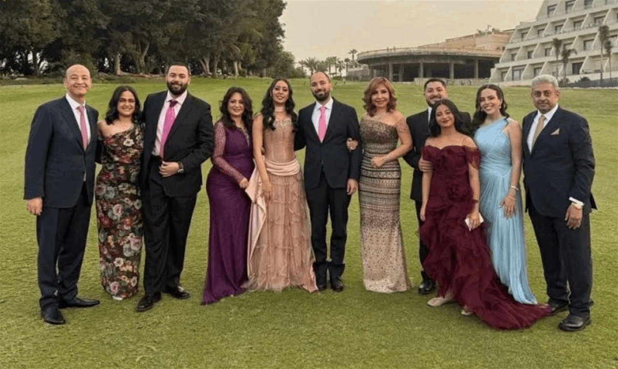 عمرو اديب ولميس الحديدي يحتفلان بخطوبة نجلهما 