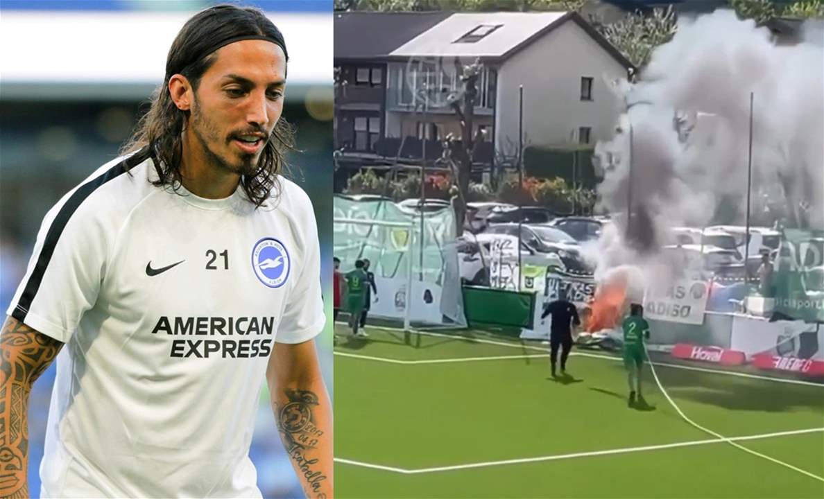 فيديو - تحوّل من لاعب إلى إطفائي لإخماد الحريق