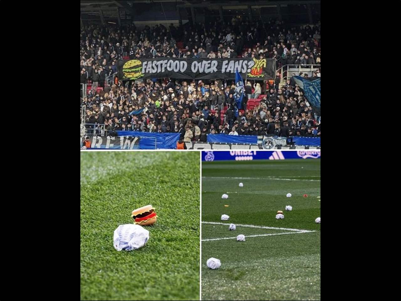 احتجاجات الجماهير ضد ماكدونالدز في ملعب باركن