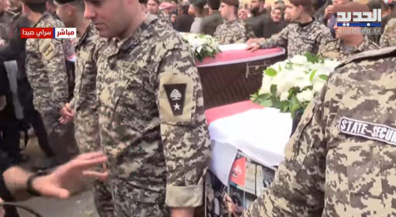 بدء مراسم تشييع شهداء أمن الدولة الـ13 في سراي صيدا 