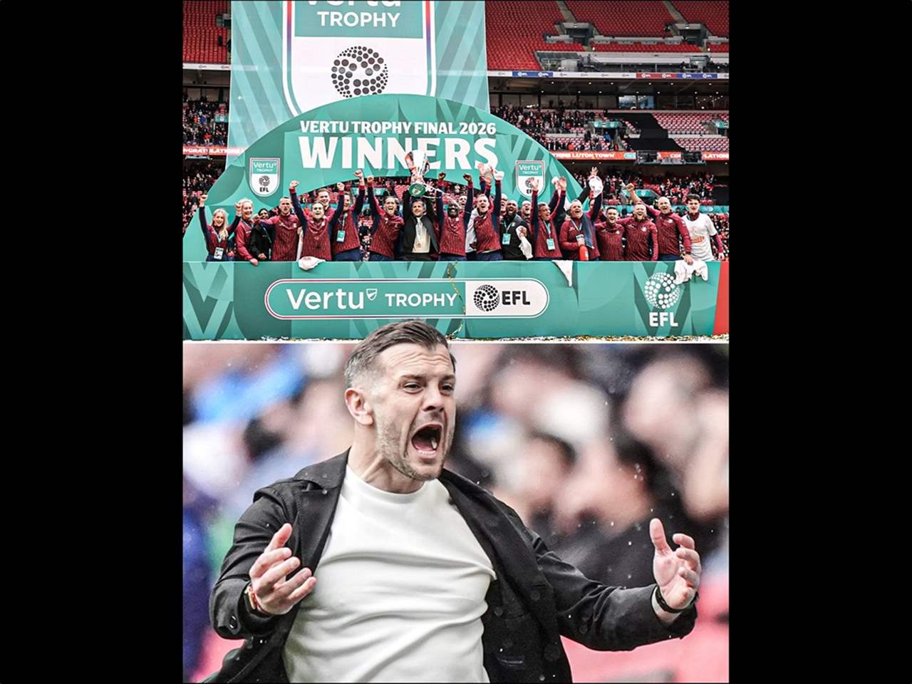 النجم السابق حصد أول ألقابه التدريبية مع لوتون تاون