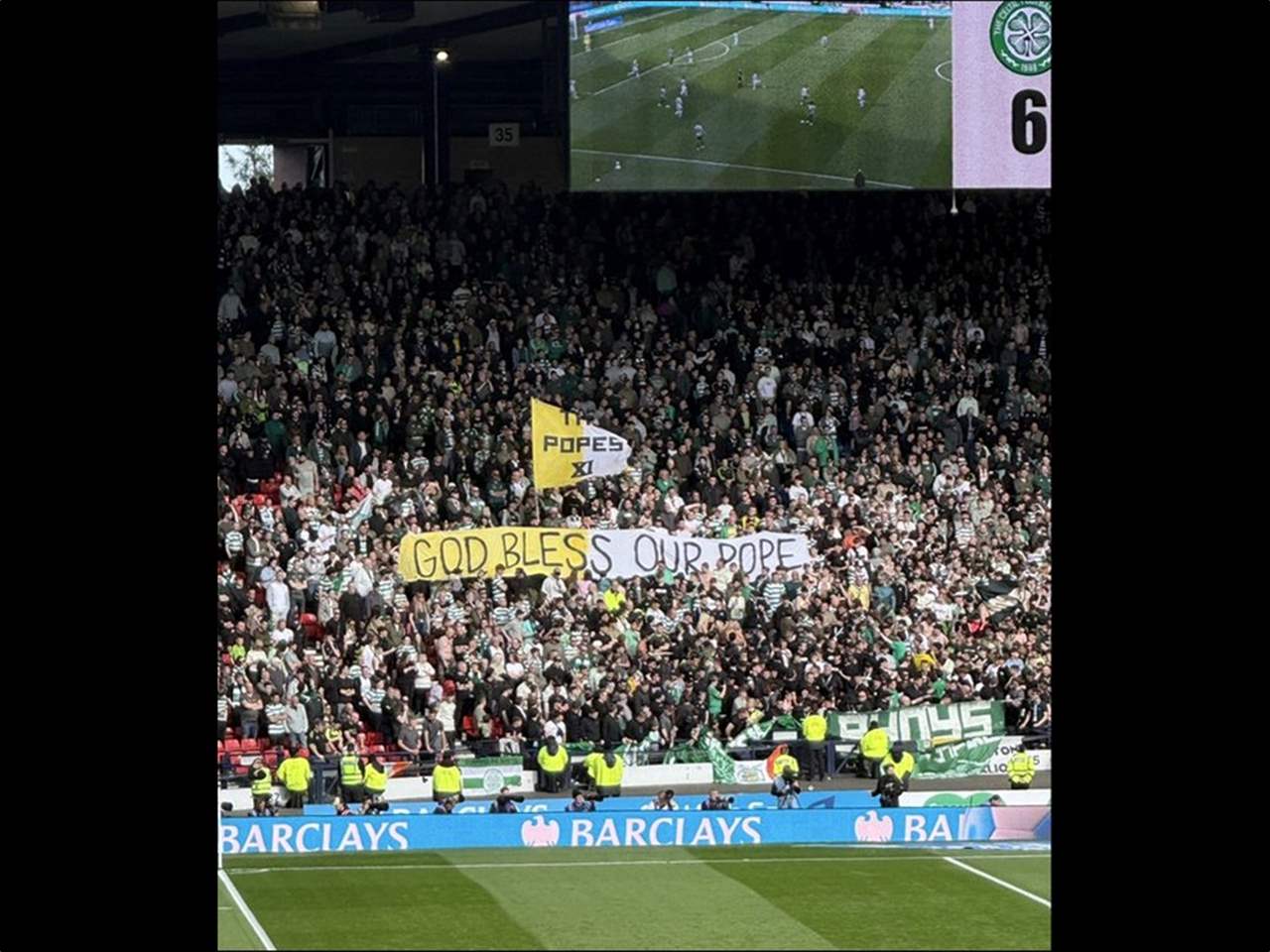 فيديو - جماهير سلتيك ترد على ترامب: بارك الله البابا