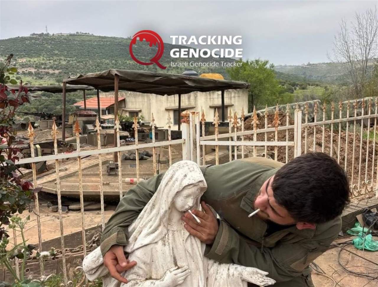 ​ مجدداً جنوب لبنان.. جندي اسرائيلي وتمثال للسيدة العذراء! (صورة) 