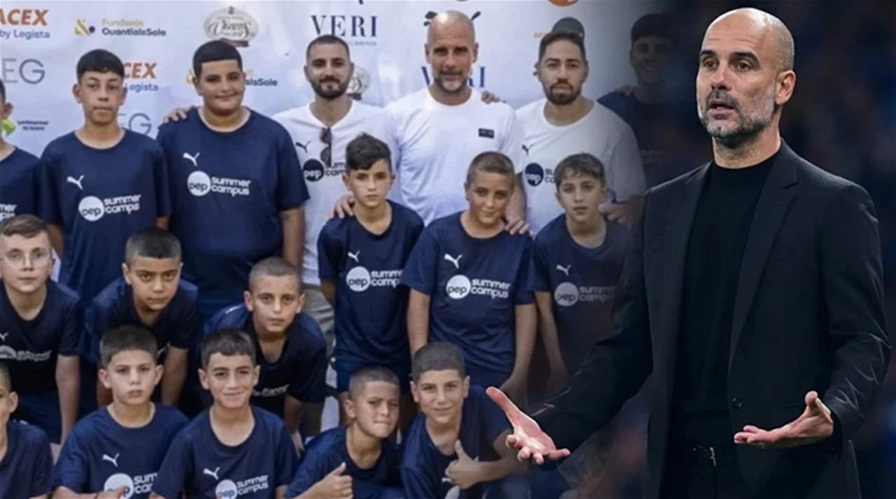 فيديو - غوارديولا يفتح معسكره لأطفال فلسطين