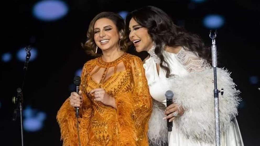 أنغام تستعيد ذكرياتها مع أحلام من حفل "ليلة صوت مصر"