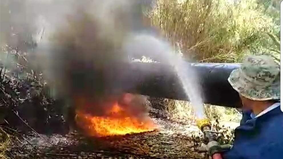 اندلاع النيران بأنابيب النفط في عكار
