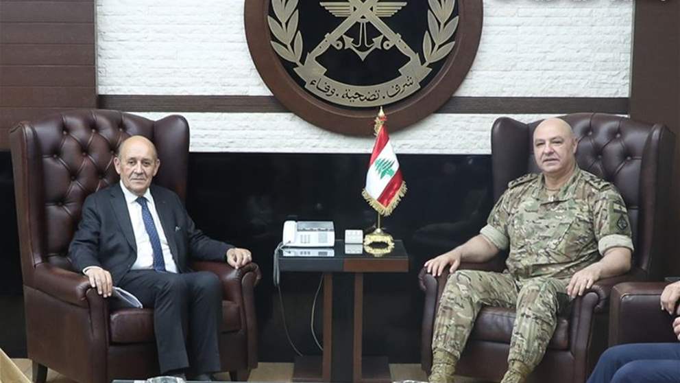 الوضع الأمني والنزوح السوري على طاولة لقاء لودريان بقائد الجيش 
