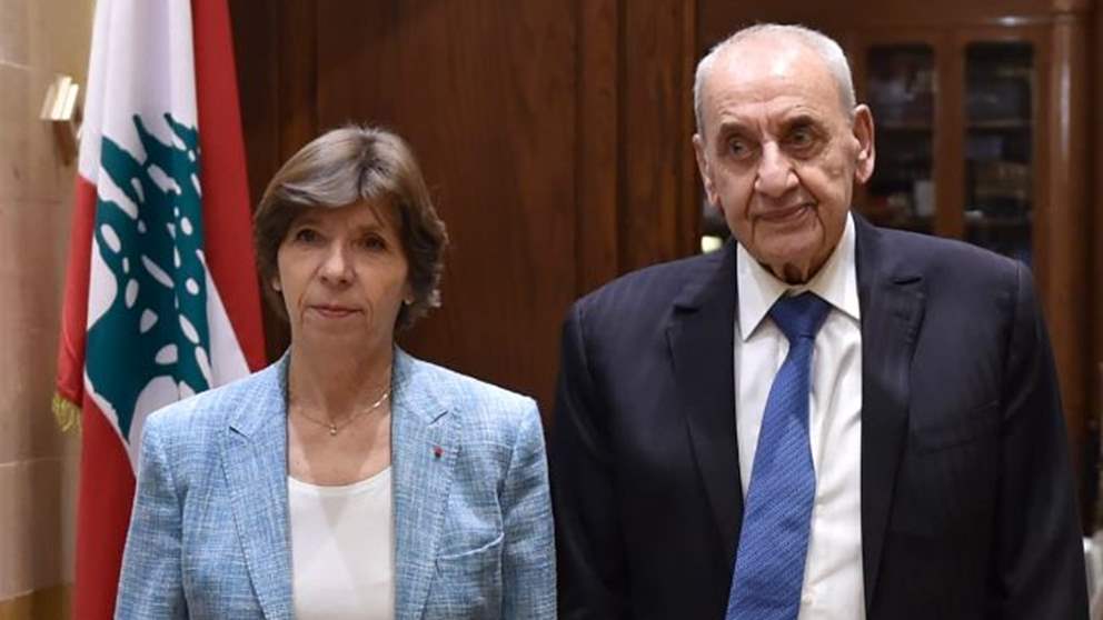  بري التقى وزيرة الخارجية الفرنسية  لعرض الأوضاع في لبنان والمنطقة على ضوء تصاعد العدوان الاسرائيلي على قطاع غزة 