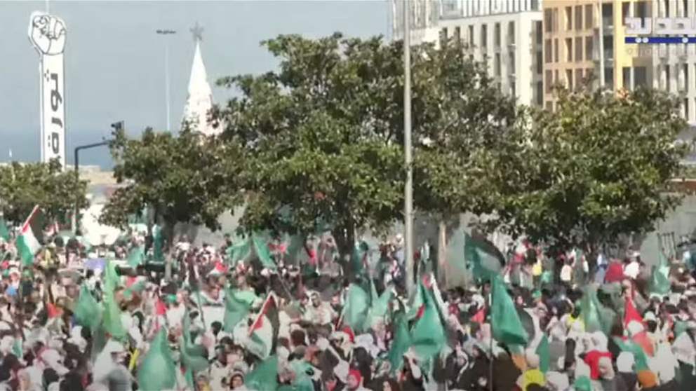  مظاهرة تنظمها الجماعة الإسلامية وسط العاصمة بيروت دعماً لغزة 