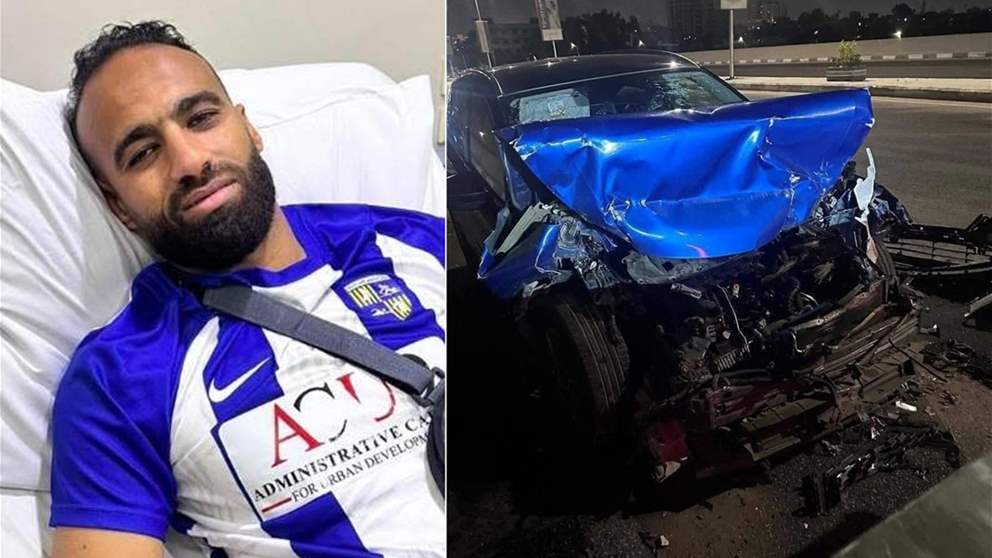 نجا من حادث سير .. المقاولون العرب يطمئن جماهيره على حالة نجمهم