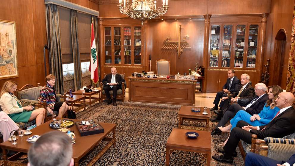 بري استقبل الوفد الأميركي الموسّع.. وبحثٌ في أوضاع لبنان والمنطقة 