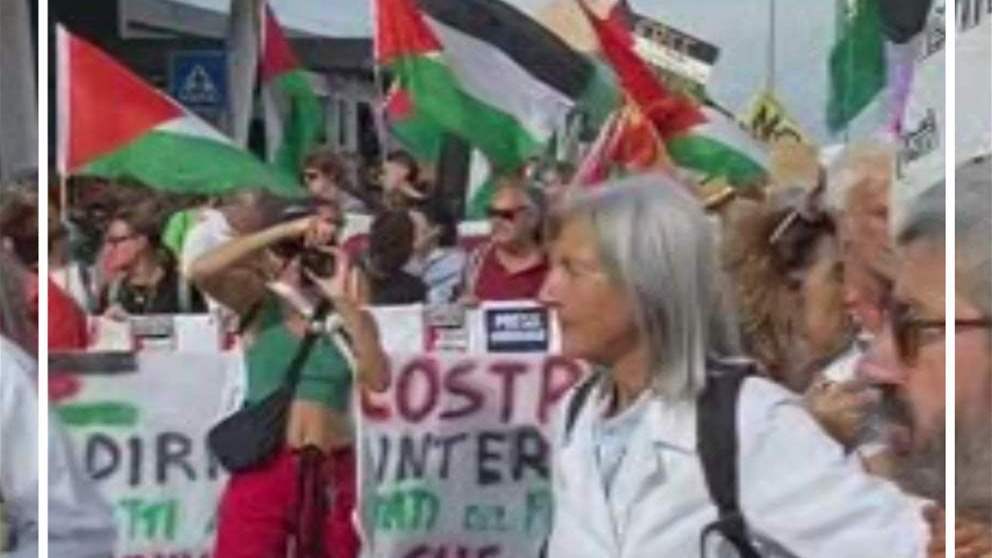 على هامش مهرجان البندقية.. الألاف يتظاهرون من أجل غزة