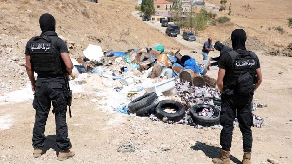  قوى الأمن تُتلف أطناناً من المخدرات في ضهر البيدر