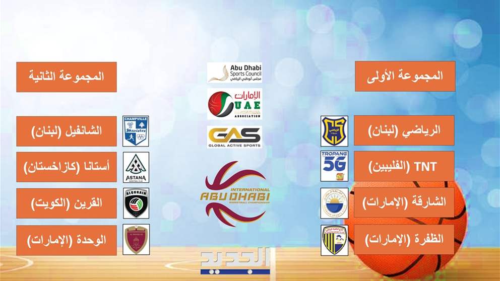 مباشر - بطولة أبو ظبي الدولية لكرة السلة تنطلق بمشاركة الرياضي والشانفيل