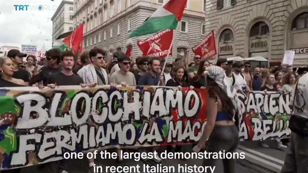 فيديو - تظاهرة ضد إسرائيل أمام مركز تدريبات منتخب إيطاليا