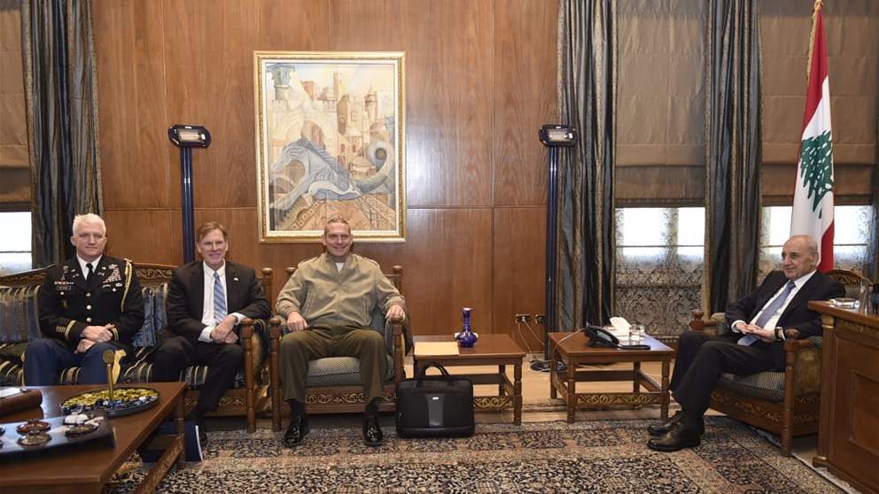 الاعتداءات الإسرائيلية على طاولة البحث بين بري ورئيس لجنة "الميكانيزم" 