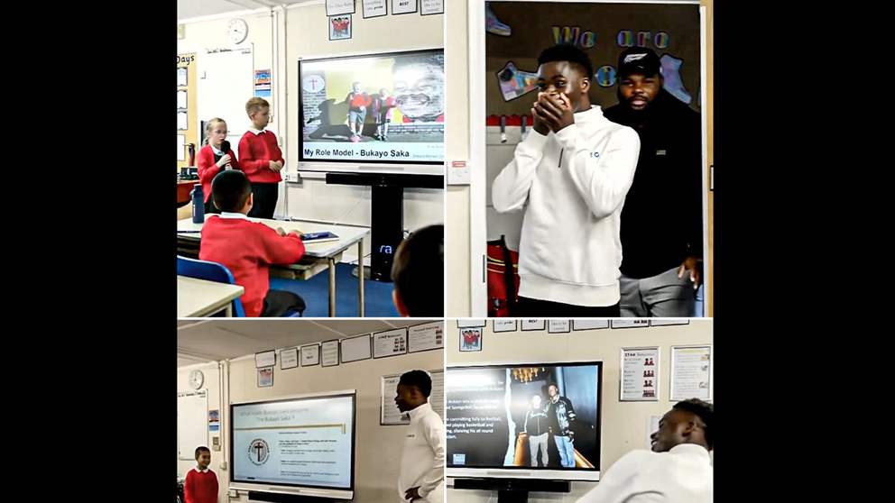  فيديو - ساكا يفاجئ طلاب مدرسته 