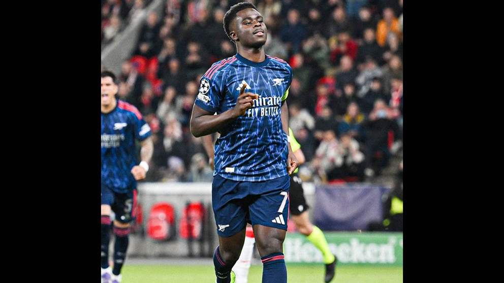 ساكا يدخل تاريخ آرسنال الأوروبي