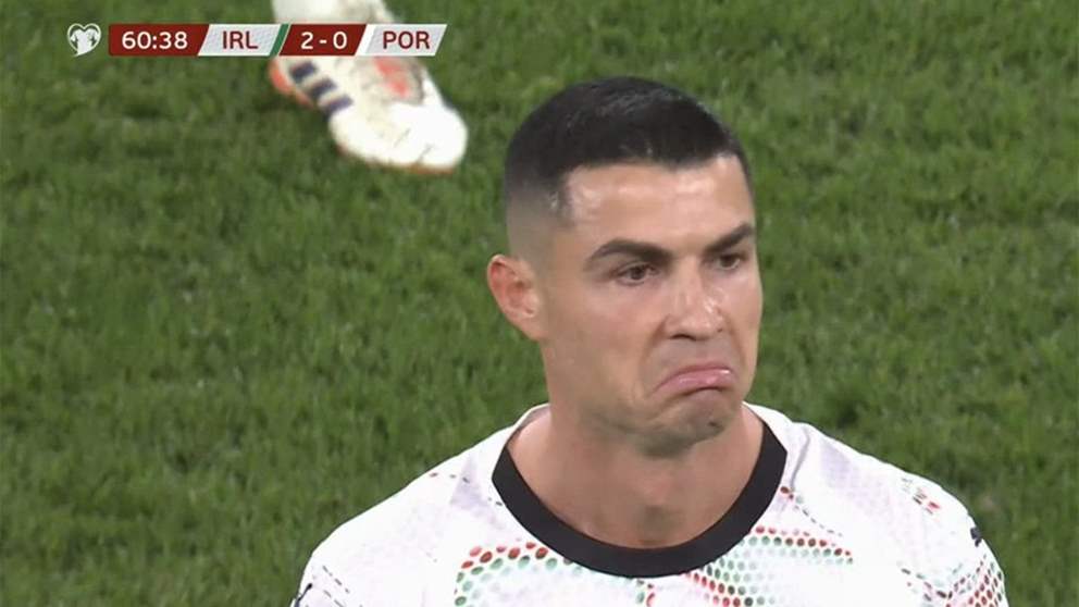 أوّل بطاقة حمراء لرونالدو مع البرتغال