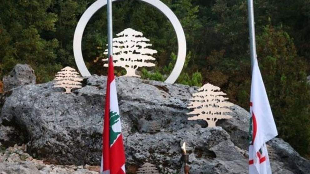 مؤتمر صحافي لرئيس حزب القوات اللبنانية سمير جعجع في معراب