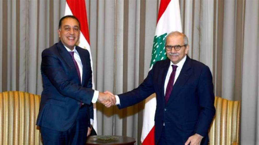 مؤتمر صحافي مشترك بين رئيس الوزراء المصري والرئيس سلام في السراي