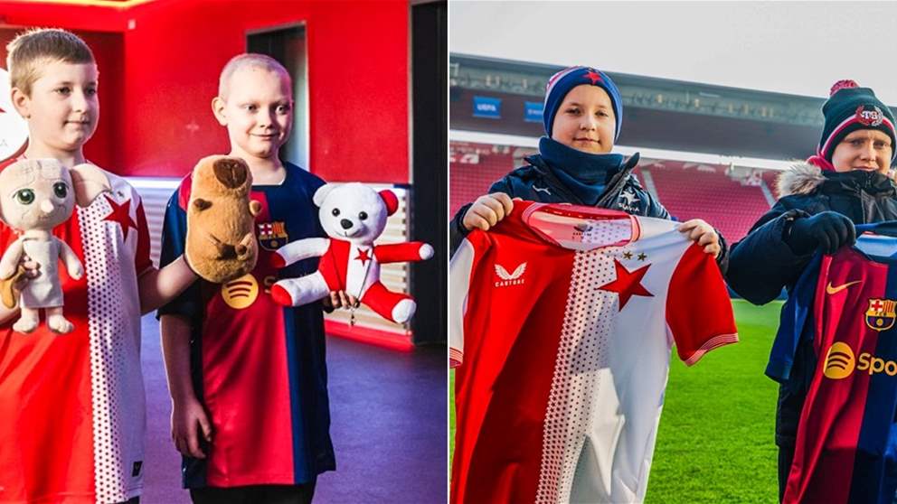 فيديو - مبادرة إنسانية تجمع سلافيا براغ وبرشلونة