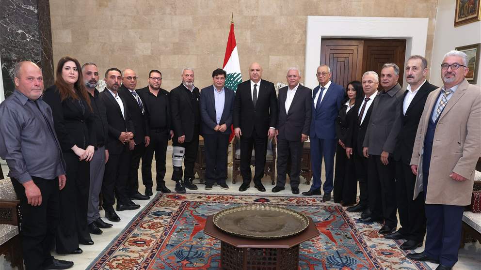 الرئيس عون  أمام وفد من تجمّع أبناء البلدات الجنوبية الحدودية: أنتم أبناؤنا والدولة ملزمة بمساعدتكم