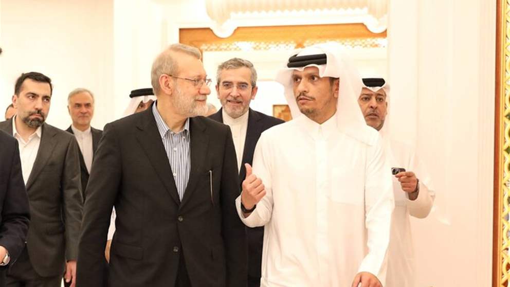 رئيس الوزراء القطري يبحث مع لاريجاني نتائج مفاوضات مسقط