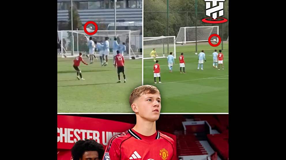 فيديو - موهبة مانشستر يونايتد المتخصصة في تسديد الكرات الثابتة